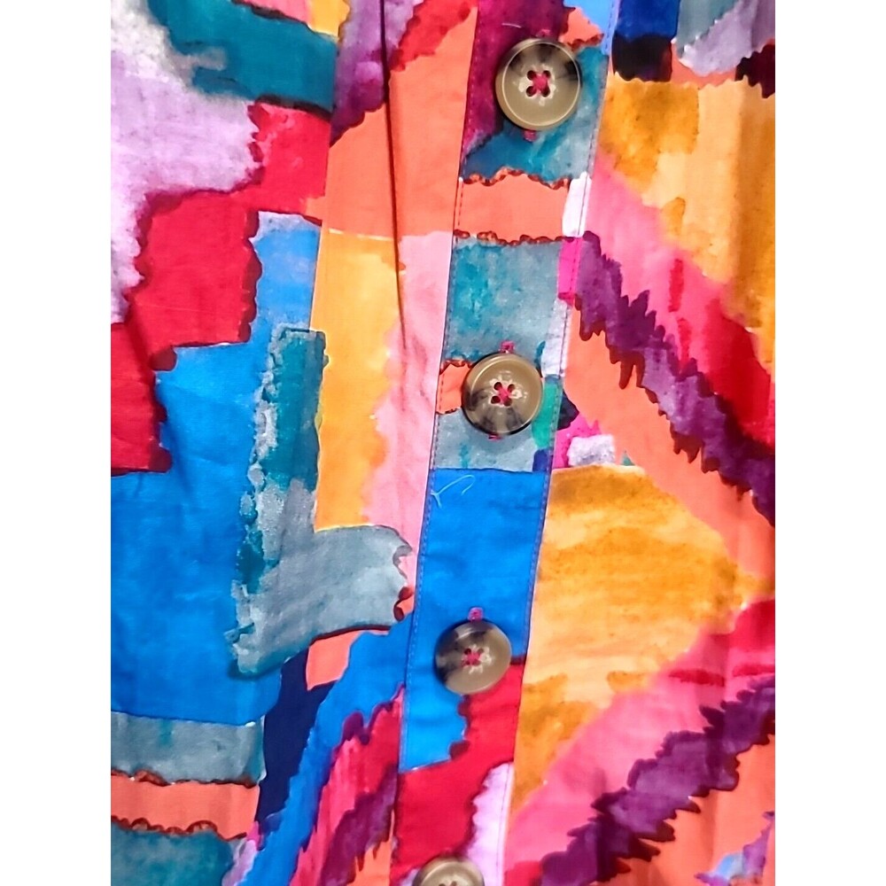 Johnny Was Summer Daydream Maxi Cotton Poplin Skirt XL NEW Beachy BOHO Rainbow - Picture 4 of 8